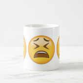 疲れた顔Emoji コーヒーマグカップ (中央)