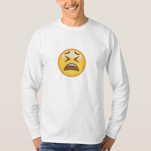 疲れた顔Emoji Tシャツ (正面)
