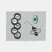 疲れている目の蜂 フリースブランケット (正面(横))