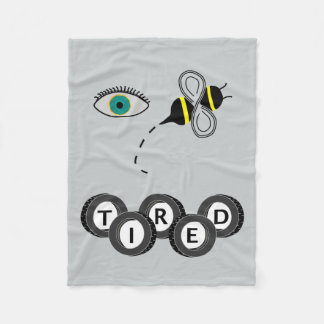 疲れている目の蜂 フリースブランケット