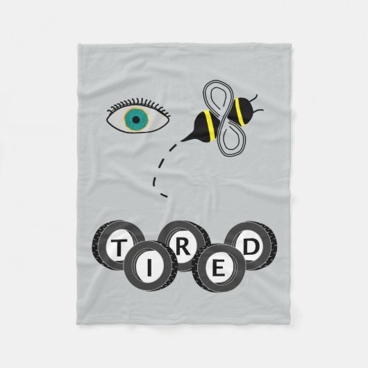 疲れている目の蜂 フリースブランケット (正面)