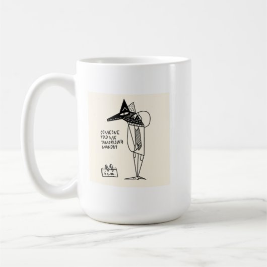 疲れて働忙しく コーヒーマグカップ (左)