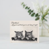 疲れて親で，眠い猫 ポストカード (スタンド正面)