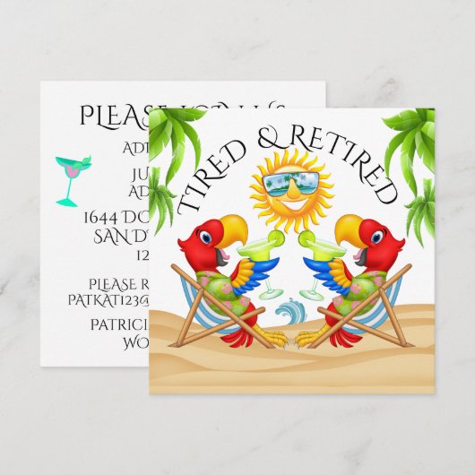 疲れて退職した 招待状 (正面/裏面)