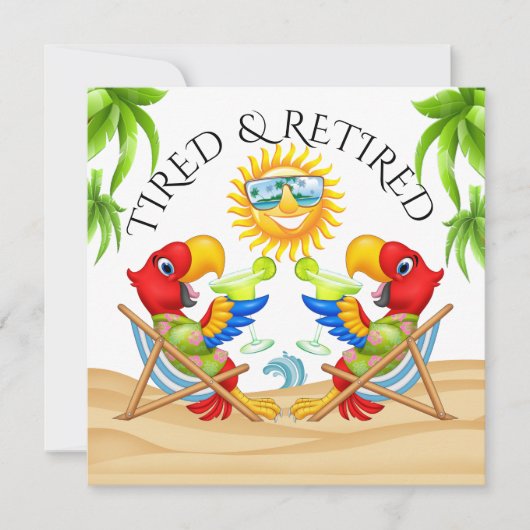 疲れて退職した 招待状 (正面)