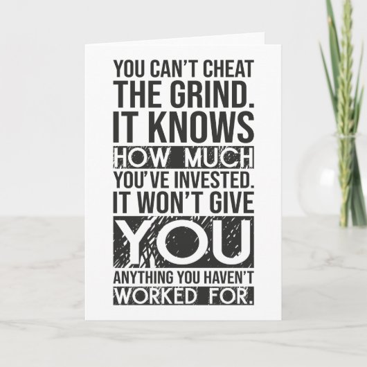疲れを取り除けない – ジム、ハッスル、成功 カード (正面)