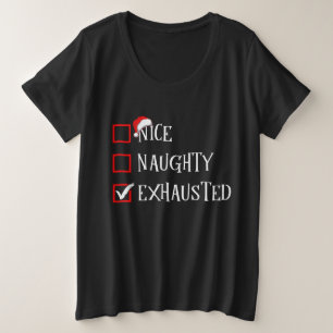 疲れ果いけなてたクおもしろいリスマス プラスサイズTシャツ