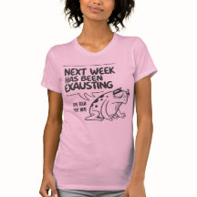 疲れ果おもしろいてたカエルの漫画Tシャツ