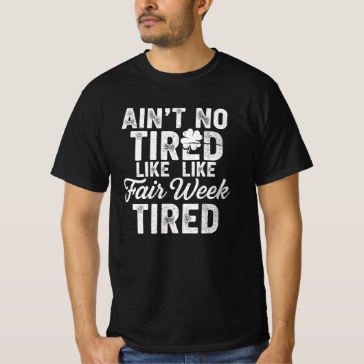 疲れ果てたけど幸せデザイン Tシャツ (正面)