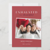 疲れ果てたけど感謝　面白いクリスマスカード シーズンカード (正面)