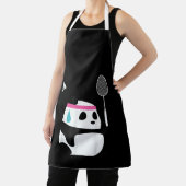 疲れ果てたバドミントンパンダおもしろいかわいい エプロン (インサイチュ)