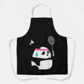 疲れ果てたバドミントンパンダおもしろいかわいい エプロン (正面)