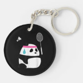 疲れ果てたバドミントンパンダおもしろいかわいい キーホルダー (裏面)