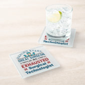 疲れ果てた外科技おもしろい術師スクラブ技術 ガラスコースター (アングル)