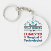 疲れ果てた外科技おもしろい術師スクラブ技術 キーホルダー (正面)