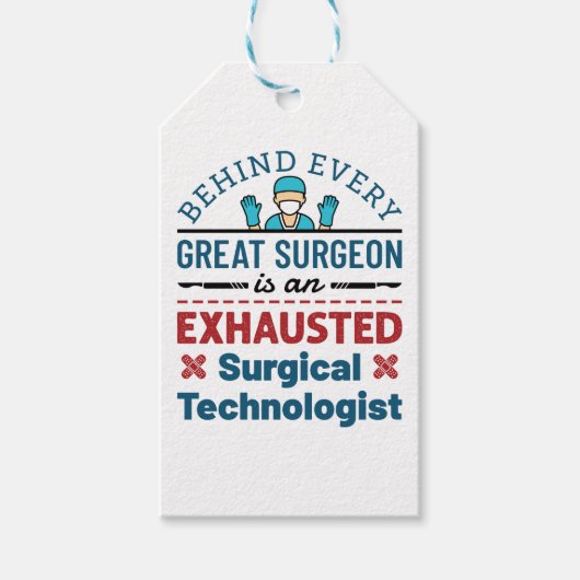 疲れ果てた外科技おもしろい術師スクラブ技術 ギフトタグ (正面)