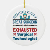 疲れ果てた外科技おもしろい術師スクラブ技術 セラミックオーナメント (裏面)
