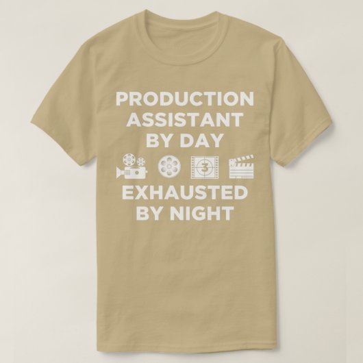 疲れ果てた夜PA生産アシスタントプリント Tシャツ (デザイン正面)