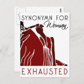 疲れ果てた女性 ポストカード (正面/裏面)