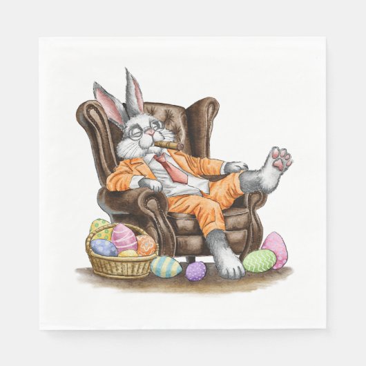 疲れ果てた復活祭バニー スタンダードランチョンナプキン (正面)
