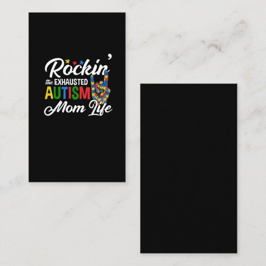 疲れ果てた母親の人生を揺るがす自閉症の母親 名刺 (正面/裏面)