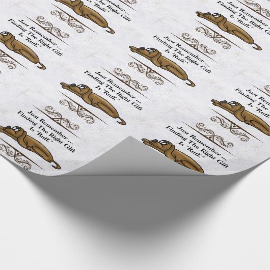 疲れ果てた犬任意の場合のギフトラップ ラッピングペーパー (角)