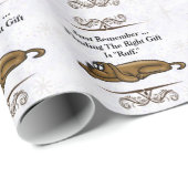 疲れ果てた犬任意の場合のギフトラップ ラッピングペーパー (ロールコーナー)