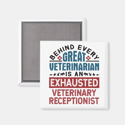 疲れ果てた獣医の受付 マグネット (正面/裏面)