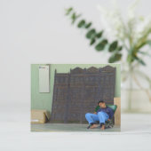 疲れ果て – 金曜日の市場、クウェートの人々 ポストカード (スタンド正面)