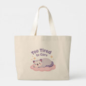 疲れ気にて猫デザイン ラージトートバッグ (裏面)