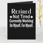 疲れ退職したていないおもしろい幸福な退職 カード (黄色い花)