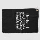 疲れ退職したていないおもしろい退職 ゴルフタオル (横)