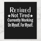 疲れ退職したていないおもしろい退職 ワインラベル (シングルラベル)