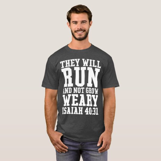 疲労したキリスト教の聖書のランニングを育てないために走れば Tシャツ (正面フル)