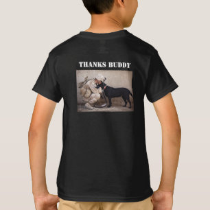 疲労の兵士と軍隊犬Tシャツ Tシャツ