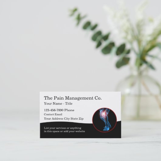 疼痛管理医療室 名刺 (スタンド正面)