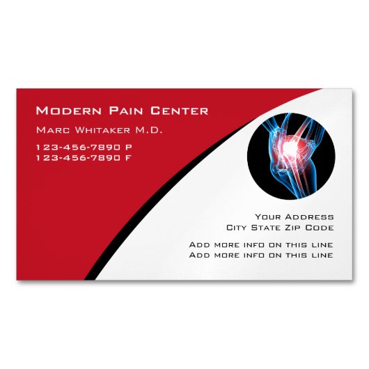 疼痛管理医療業務用磁石 マグネット名刺 (正面)