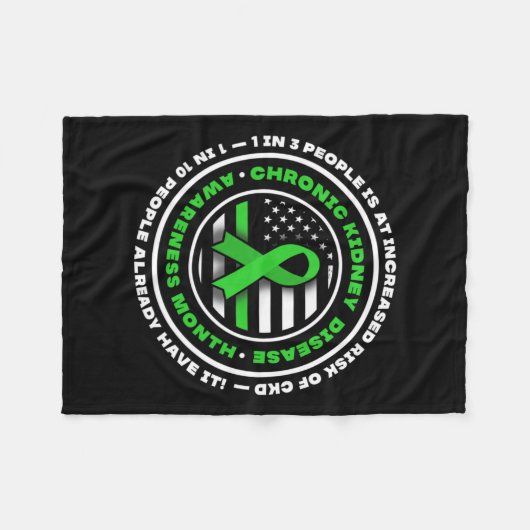 疾病夫の腎臓病の認識度ギフト フリースブランケット (正面(横))