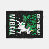 疾病戦士の魔法のユニコーングリーンオルガンドナー フリースブランケット (正面(横))