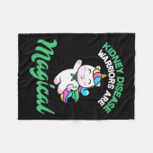 疾病戦士マジカルユニコーン腎認識度 フリースブランケット (正面(横))