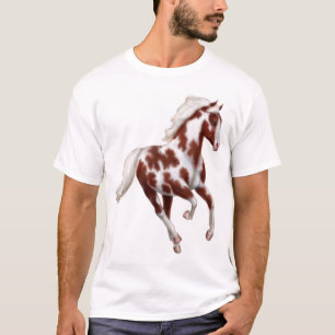疾走するまだら馬のペンキの馬のワイシャツ Tシャツ