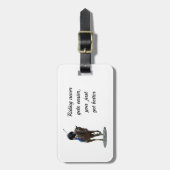 疾走するサラブレッド馬とライダーの荷札 ラゲッジタグ (正面縦)