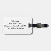 疾走するサラブレッド馬とライダーの荷札 ラゲッジタグ (裏面横)