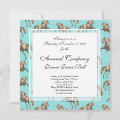 疾走するスペインのな種馬の水の背景 招待状 (裏面)