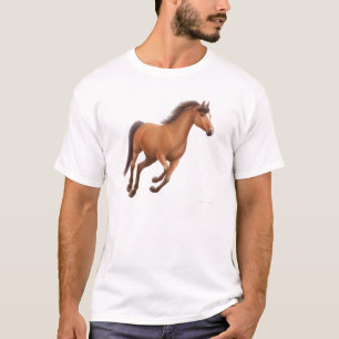 疾走する栗毛の馬のTシャツ Tシャツ