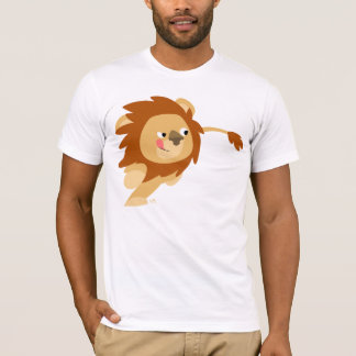疾走する漫画のライオンのTシャツ Tシャツ