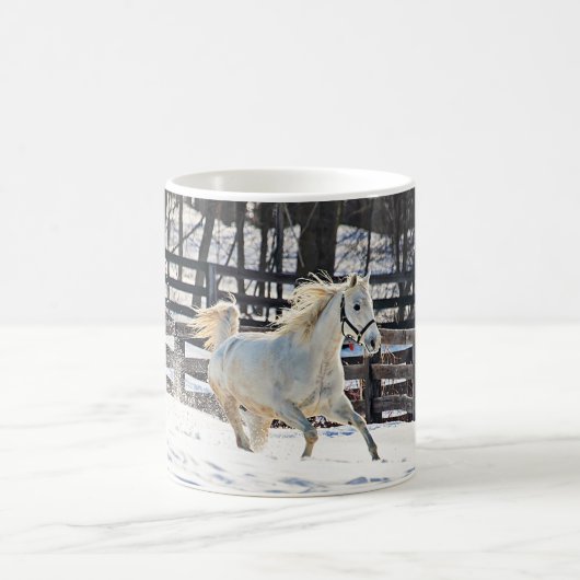 疾走する白馬 コーヒーマグカップ (中央)