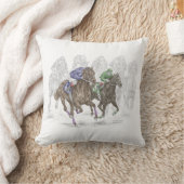 疾走する競走馬 クッション (ブランケット)