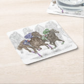 疾走する競走馬 スクエアペーパーコースター (アングル)