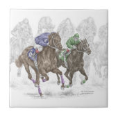 疾走する競走馬 タイル (正面)